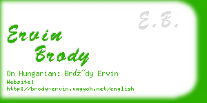 ervin brody business card