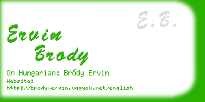 ervin brody business card